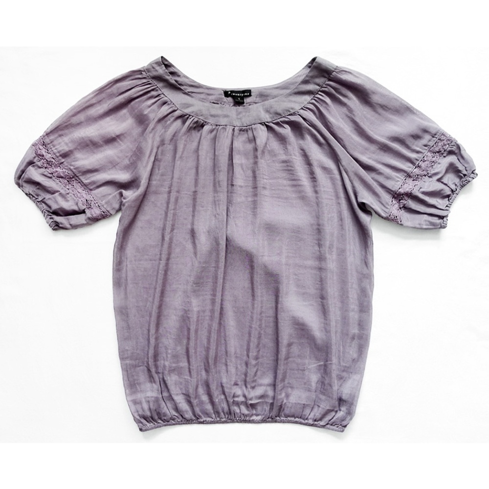 Sheer Romantic Billow Cotton/Silk Tunic/Blouse/Top